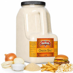 Onion Salt by It's Delish – 6 LBS Bulk Restaurant Gallon Jug with Handle | Premium Onion Powder & Sea Salt Blend for BBQ Rubs, Burgers, Fries, Popcorn & Everyday Seasoning – Kosher