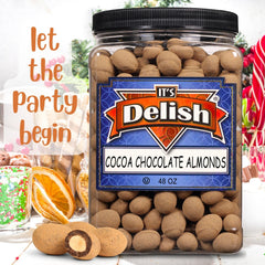 Dark Chocolate Cocoa Dusted Almonds  44 OZ Jumbo Container