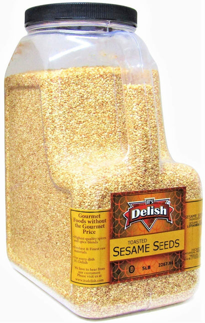 Toasted Whole Sesame Seeds  5 LBS Container Jug