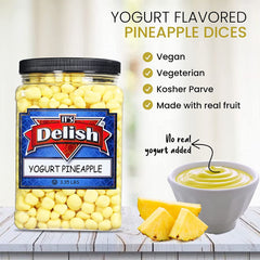 Yogurt Covered Pineapple Dices , 3 LBS Jumbo Jar