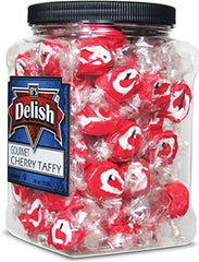 Cherry Fancy Shape Red Taffy Chews  18 Oz Jumbo  Jar