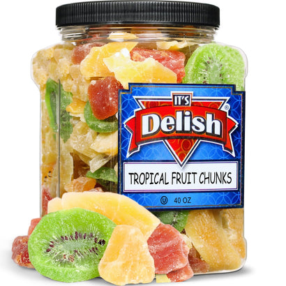 Tropical Dried Mixed Fruit Chunks  40 OZ Jumbo Container