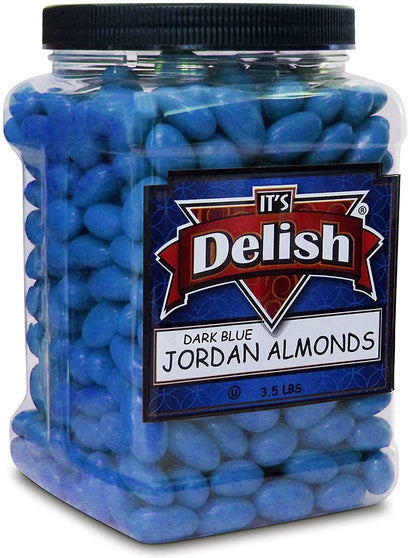 Dark Blue Jordan Almonds 3.5 lbs Jumbo Container