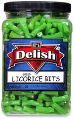 Apple Green Licorice Bits  2.5 LBS (40 Oz) Jumbo Container Jar