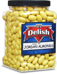 Yellow Gold Jordan Almonds, 3.75 lbs (60 Oz) Jumbo Container