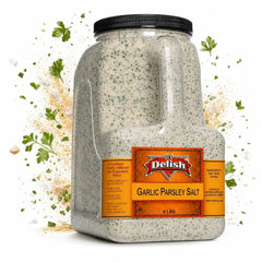 Garlic Parsley Salt by It's Delish – 6 LBS Bulk Restaurant Gallon Jug with Handle | Premium Salt, Garlic & Parsley Blend for Garlic Bread, Steak, Fries, Pasta & Italian Cooking – Kosher