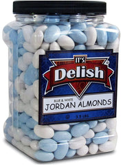 Blue and White Jordan Almonds Mix, 3.5 lbs Jumbo Container