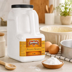 Potato Starch by It's Delish – 6 LBS Bulk Restaurant Gallon Jug with Handle | Premium Fine Ground Starch for Passover Baking, Gluten-Free Cooking, Thickening Sauces & Frying – Kosher