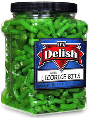 Apple Green Licorice Bits  2.5 LBS (40 Oz) Jumbo Container Jar