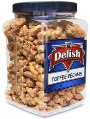 Toffee Coated Pecans  2.2 LBS Jumbo Reusable Container Jar