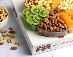 Gourmet Salted Nuts & Dried Fruit Assortment Gift Tray 6-Pt- Gift Box for Christmas, New Year Events