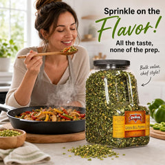 Dehydrated Green Bell Peppers – 3 LBS (48 Oz) Restaurant Gallon Jug with Handle
