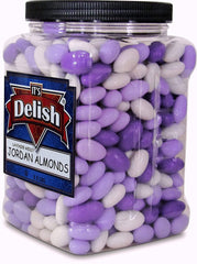 Lavender Purple & White Jordan Almonds Medley , 3.5 LBS Jumbo Jar