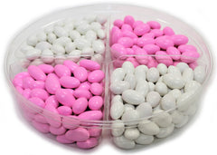 It's A Girl! Jordan Almond Gift Tray (Pastel Pink & White, Large 4 Section)