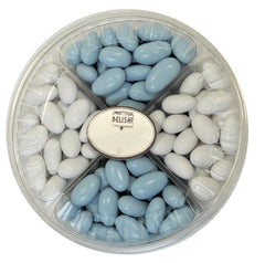 It's A Boy! Jordan Almond Gift Tray (Pastel Blue & White, 4 Section)