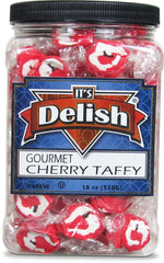 Cherry Fancy Shape Red Taffy Chews  18 Oz Jumbo  Jar