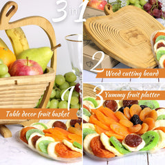 Dried Fruit Gift Basket – Bamboo Wood 3-in-1 Gift