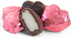 Raspberry Crème Chocolates Hearts in Pink Foil