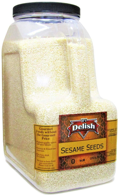 White Sesame Seeds  6 lbs Jug with Handle