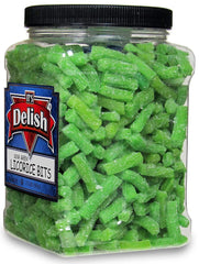 Sour Apple Green Licorice Bits  2.5 LBS (40 Oz) Jumbo Container Jar