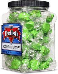 Mint Chocolate Chip Taffy Candy Chews– 18 Oz Jumbo  Jar