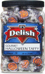 Halloween Black & Orange Cream Taffy Chews 18 Oz Jumbo Jar