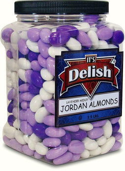 Lavender Purple & White Jordan Almonds Medley  3.5 LBS Jumbo Jar