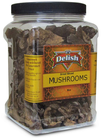 Dried Mushroom Slices 8 Oz Jumbo Jar