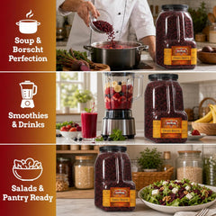 Dehydrated Beet Dices by It's Delish – 4 LBS Restaurant Gallon Jug with Handle | Premium Dried Diced Red Beets for Borscht, Salads, Hummus, Smoothies & Long Term Food Storage – Kosher