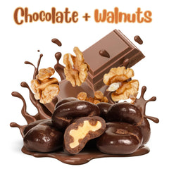 Dark Chocolate Covered Walnuts , 48 OZ Jumbo Container