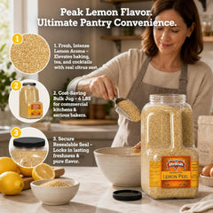 Dried Lemon Peel by It's Delish – 6 LBS Bulk Restaurant Gallon Jug | Granulated Citrus Zest for Baking, Lemon Bars, Tea Blends, Marinades & Cocktails – All Natural, Kosher Pareve