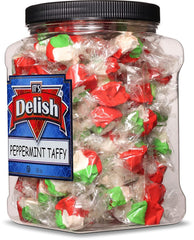 PEPPERMINT TAFFY CHEWS, 18 OZ JUMBO CONTAINER