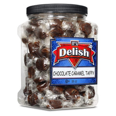 Chocolate Caramel Taffy 18 OZ  Jumbo Container Jar