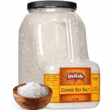 Coarse Sea Salt by It's Delish – 7 LBS Bulk Restaurant Gallon Jug with Handle | Premium Mediterranean Sea Salt Crystals for Bread, Pretzels, Meat Curing, Margaritas & Finishing – Kosher