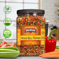 Dehydrated Dried Red and Green Bell Peppers Mix  (1 lb)  Jumbo Jar