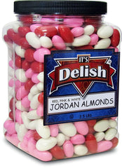 Red ,Pink & White Jordan Almonds Mix - 3.5 LBS Jumbo Container