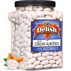 White Jordan Almonds 3.5 Lbs Jumbo Container