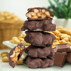 Peanut Caramel Clusters with Dark Chocolate