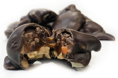 Dark Chocolate Covered Cashew Clusters (Caramel Filled)