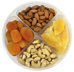 Gourmet Nut & Dried Fruit Variety 4-Section Gift Tray - Its Delish