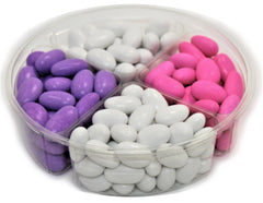 It's A Girl! Jordan Almond Gift Tray (Pastel Pink, White and Lavender, 4 Section) - Its Delish