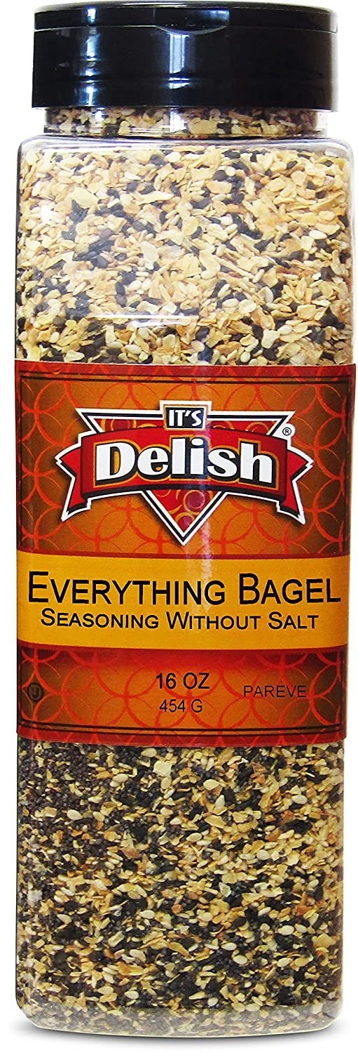 Everything Bagel Seasoning Salt Free Premium Spice Blend with Sesame Seeds  Onion Garlic and Poppy Seed Bulk Shaker Gluten Free Keto and Paleo 12 oz 