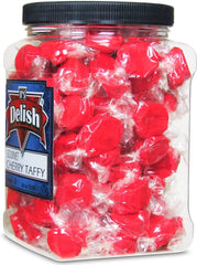 Cherry Red Taffy Chews  18 Oz Jumbo Container