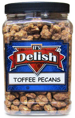 Toffee Coated Pecans  2.2 LBS Jumbo Reusable Container Jar