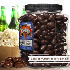 Chocolate Covered Toffee Coated Pecans  48 OZ Jumbo Container
