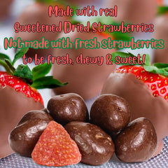 Milk Chocolate Covered Dried Strawberries by It's Delish Bulk Bag | Gourmet Dairy Chocolate Covered Strawberry Fruit Snacks Bulk Chocolate Candy | Dairy, Kosher
