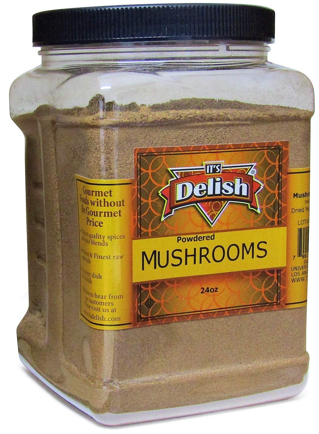 Ground Dried Mushroom Powder, 24 Oz| Jumbo Reusable Container