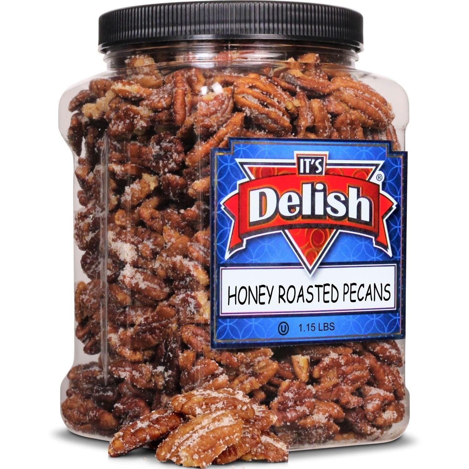 Honey Roasted Pecans, 1.15 LBS Reusable Jumbo Container