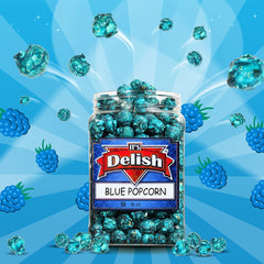 Blue Raspberry Flavored Popcorn – 16 Oz Jumbo-Sized Container