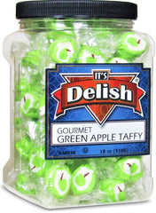 Green Apple Soft Taffy – 18 Oz Jumbo Reusable Container